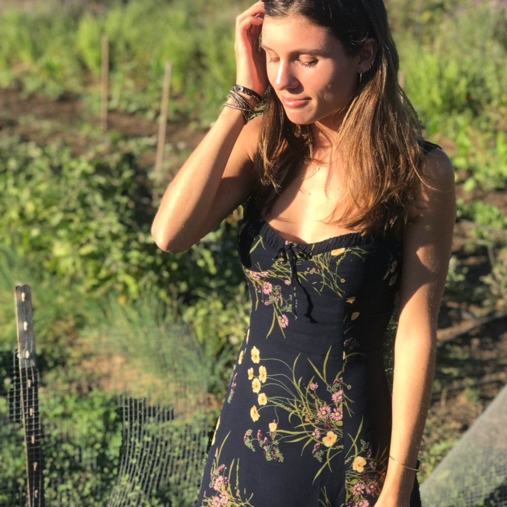 Reformation Midi Dress - Navy with flowers